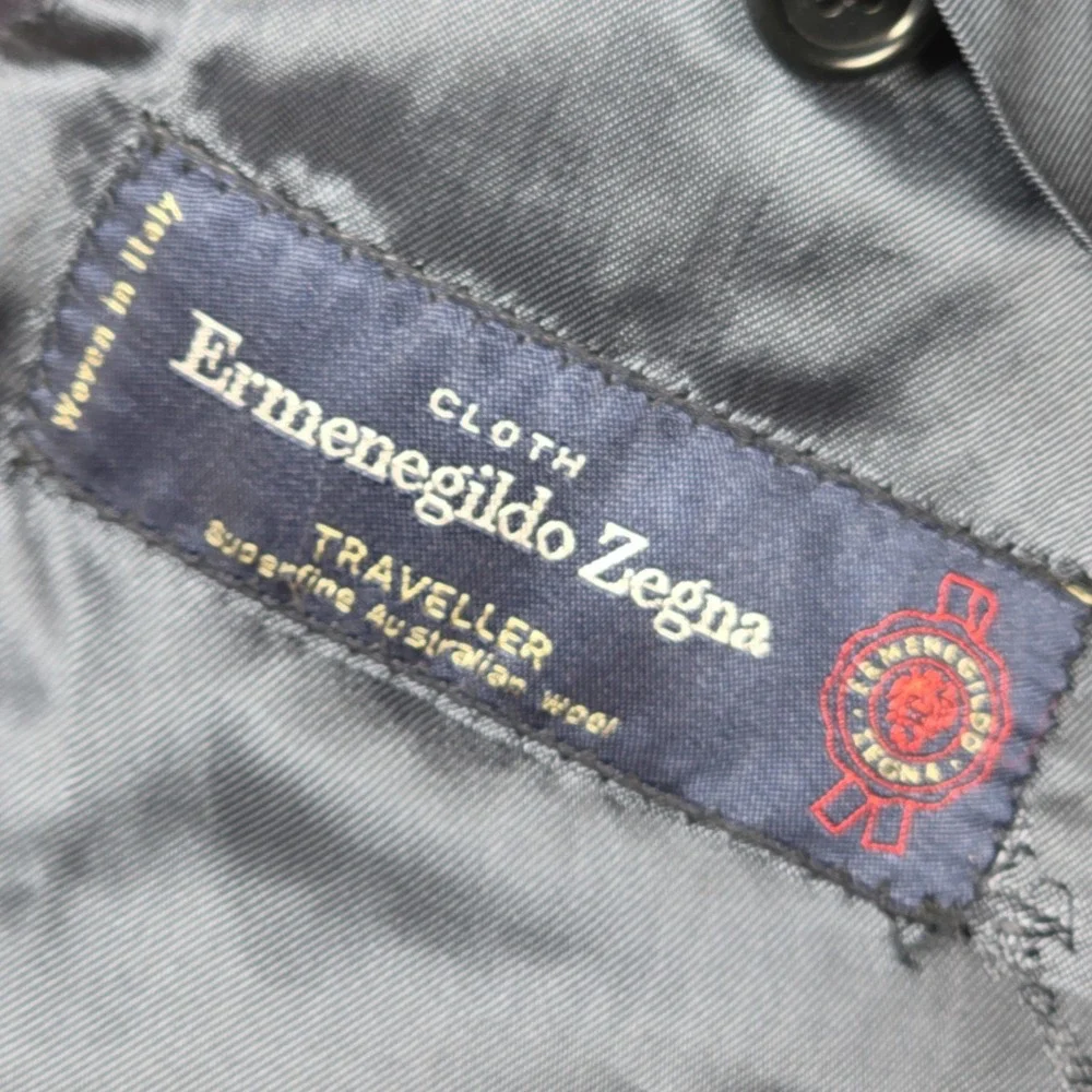 Ermenegildo Zegna Mens Blazer Jacket 42 Blue Stripe Wool Sport Coat Saks 5th Ave